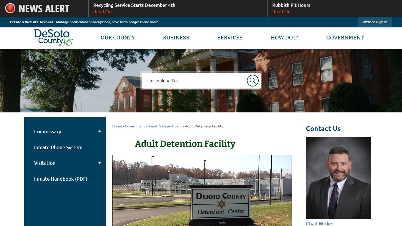 Adult Detention Facility | DeSoto County, MS - Official Website