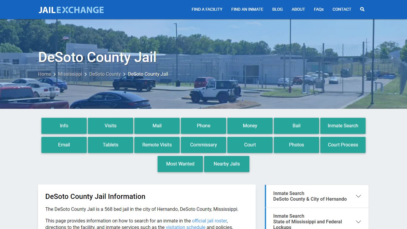 DeSoto County Jail, MS Inmate Search, Information